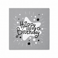Gray "Happy birthday" napkin with starburst design

