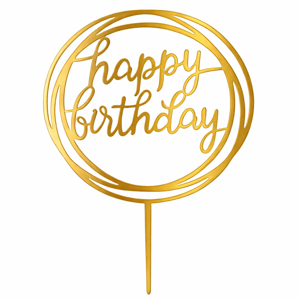 Happy Birthday Circle Cake Topper!