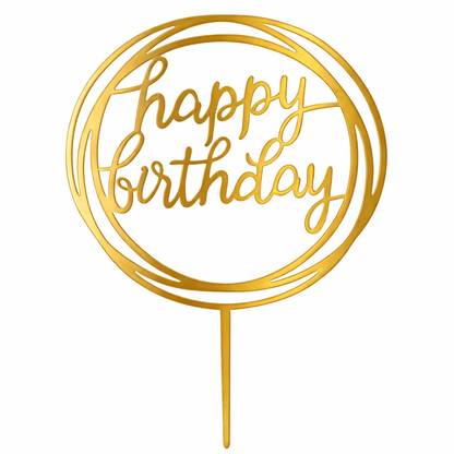 Happy Birthday Circle Cake Topper!
