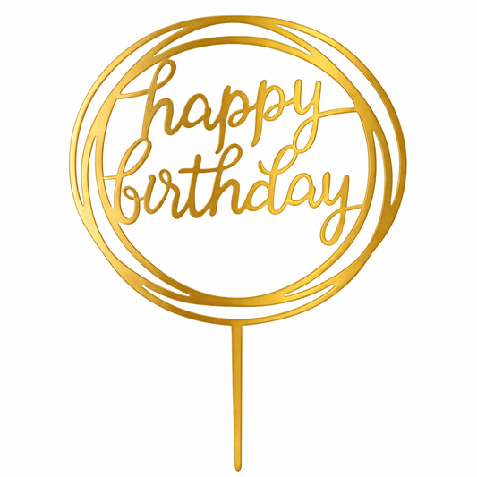 Happy Birthday Circle Cake Topper!