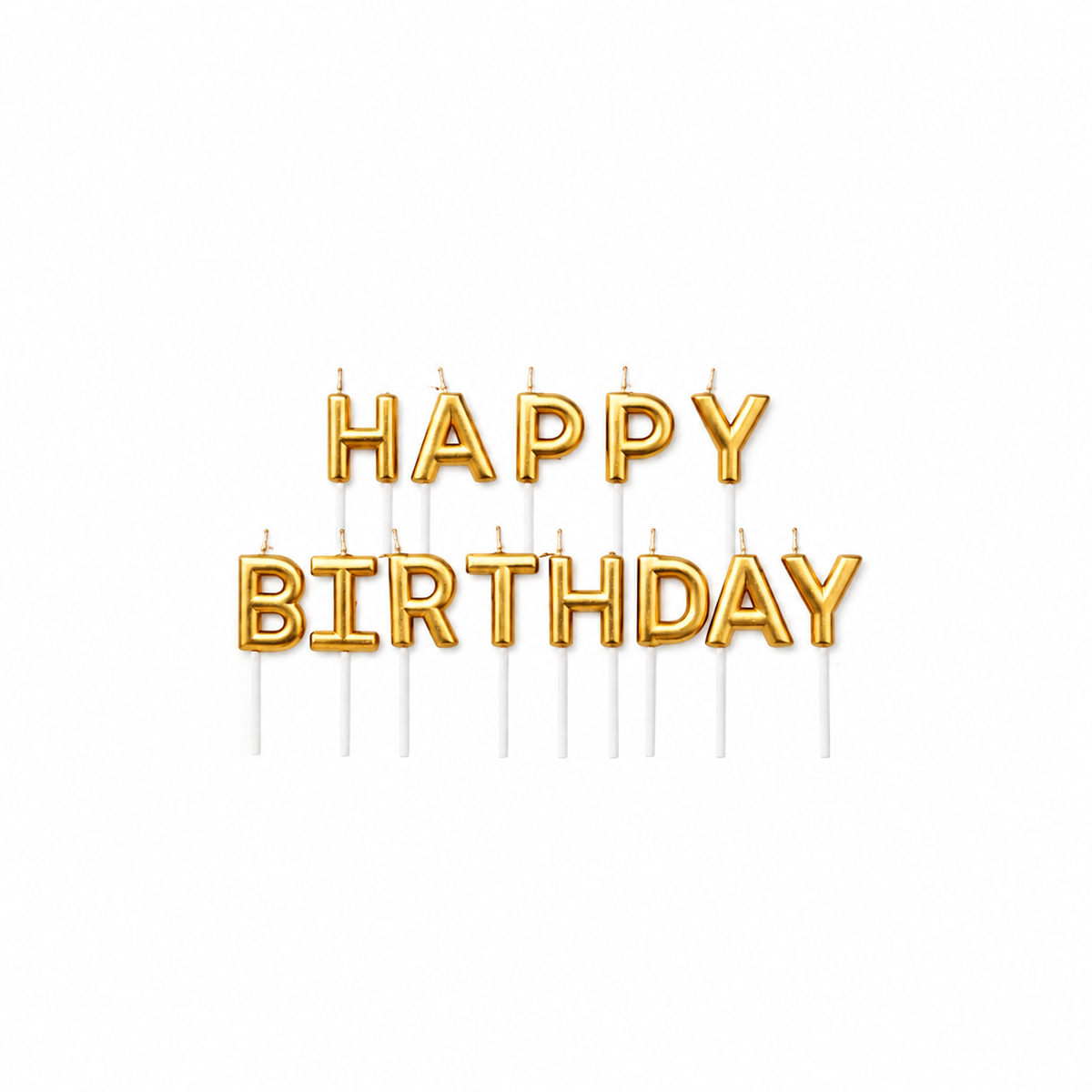 Happy Birthday Golden Candle Set