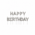 Happy Birthday Silver Candle Set