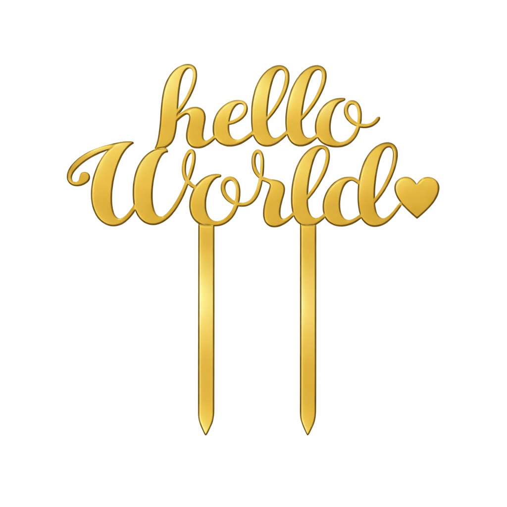 Hello World Cake Topper