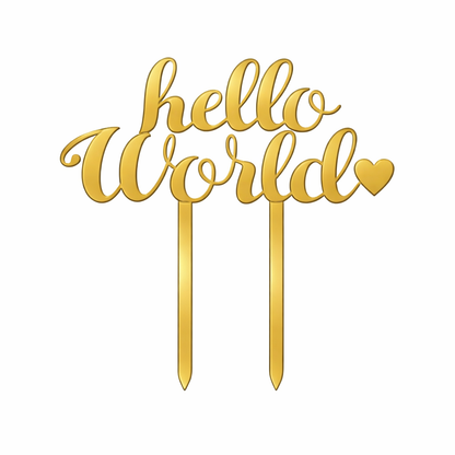 Hello World Cake Topper