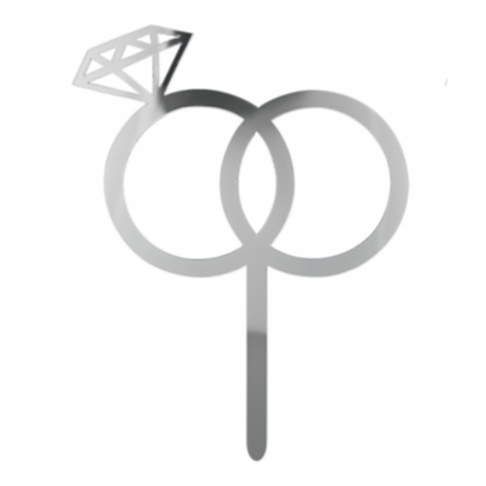 Interlocking Rings Cake Topper in Gold & Silver | Nino's Bakery – Nino ...