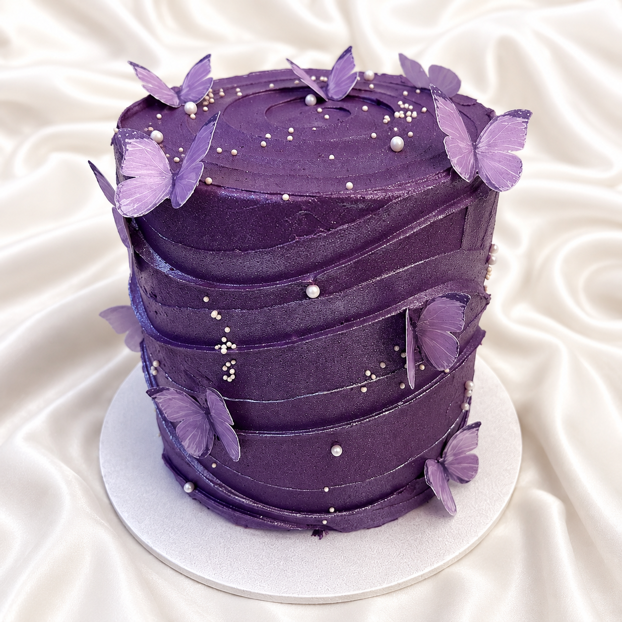 The Lavender Butterfly Waves Cake