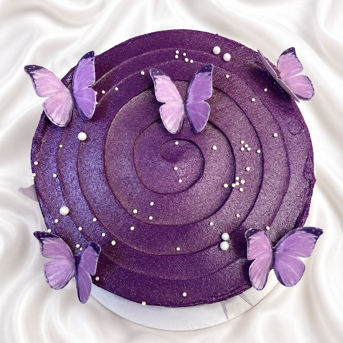 The Lavender Butterfly Waves Cake