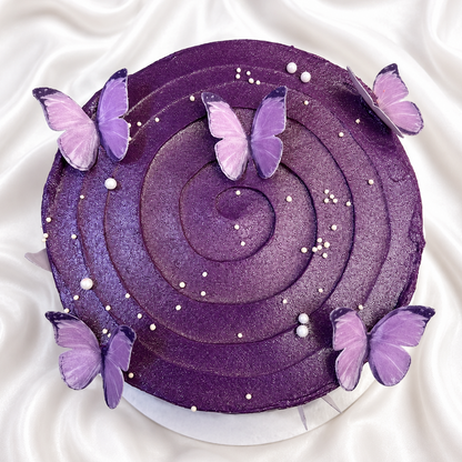 The Lavender Butterfly Waves Cake