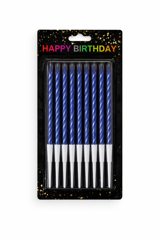 Metallic Blue Candle Set