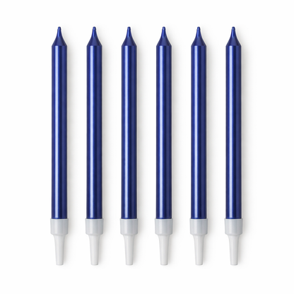 Metallic Blue Candle Set