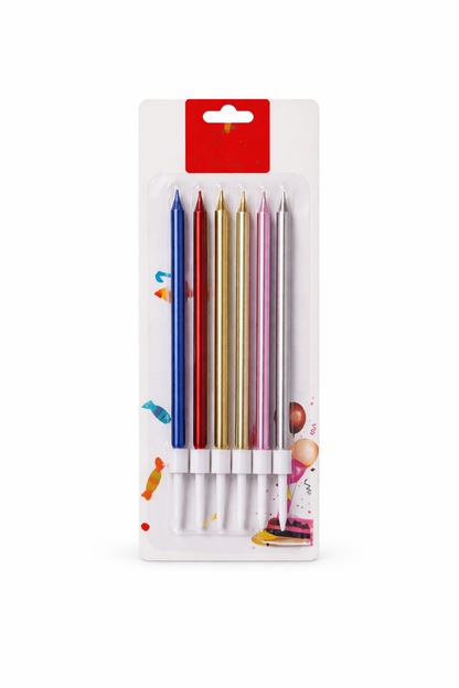 Multicolor Metallic Candle Set