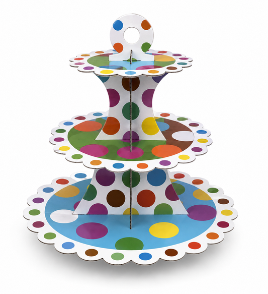 Multicolor Polka Dots Cupcake Stand