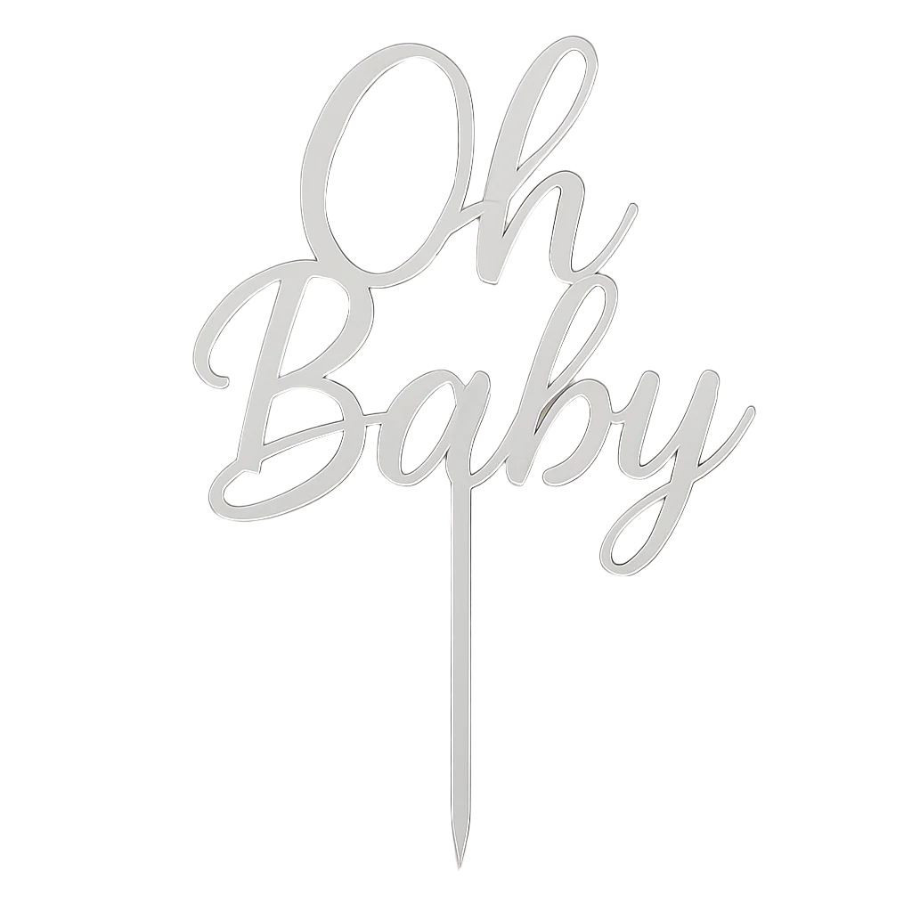 Silver oh baby cake topper for baby events