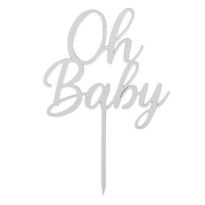 Silver oh baby cake topper for baby events
