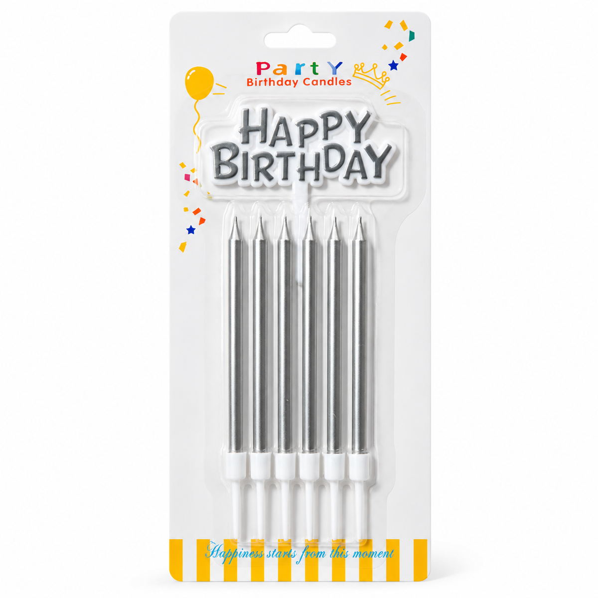 Classic Silver Birthday Candles