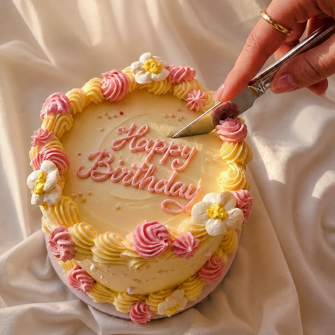 Pastel Bloom Birthday Cake