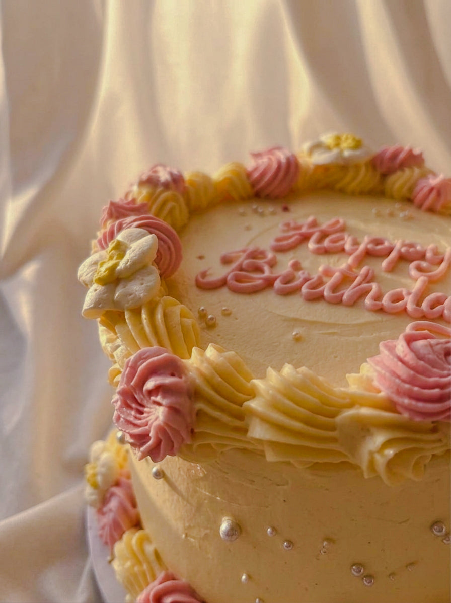 Pastel Bloom Birthday Cake