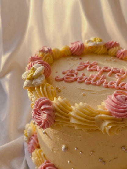 Pastel Bloom Birthday Cake