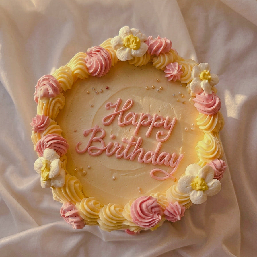Pastel Bloom Birthday Cake