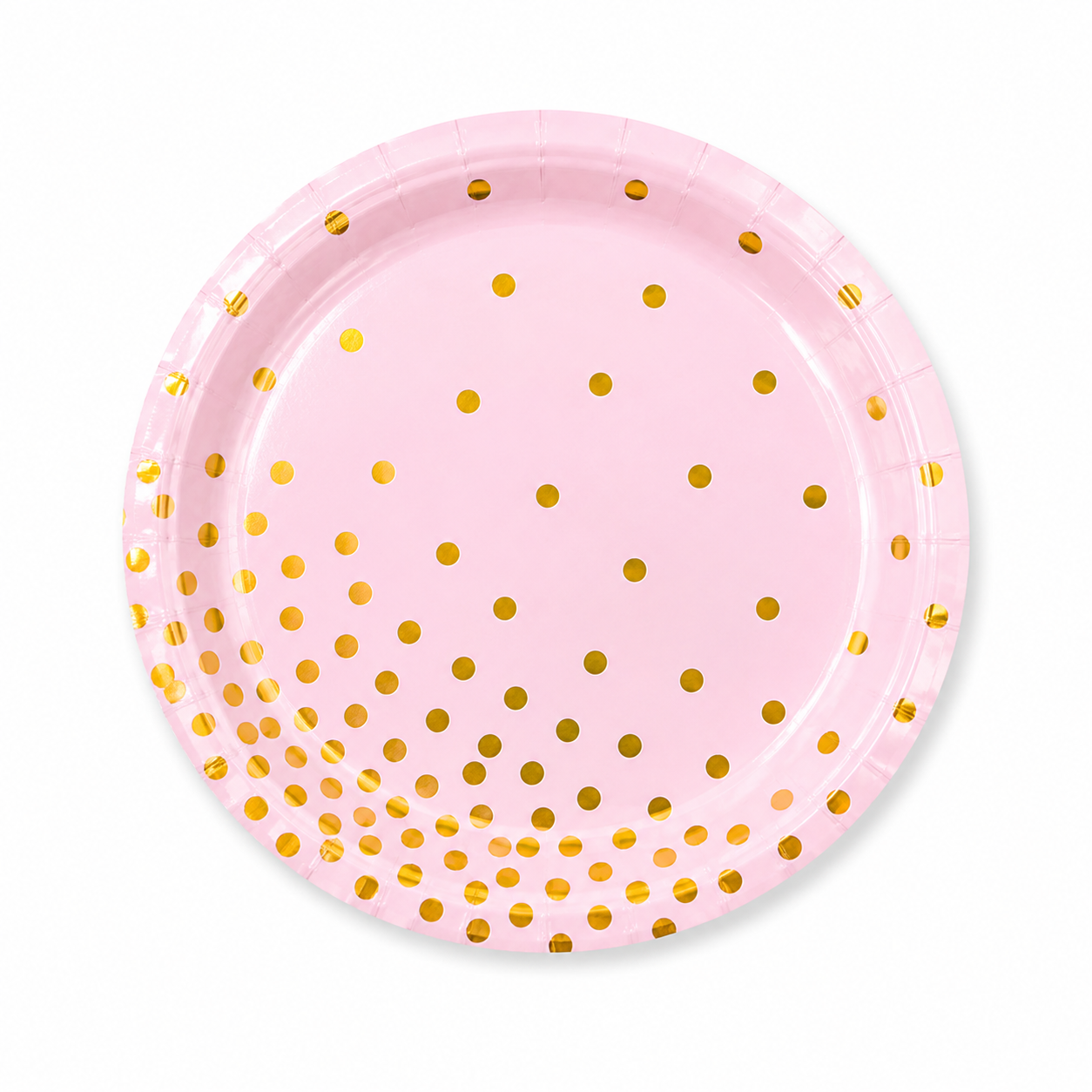 Pinky Gold Dots Paper Plates