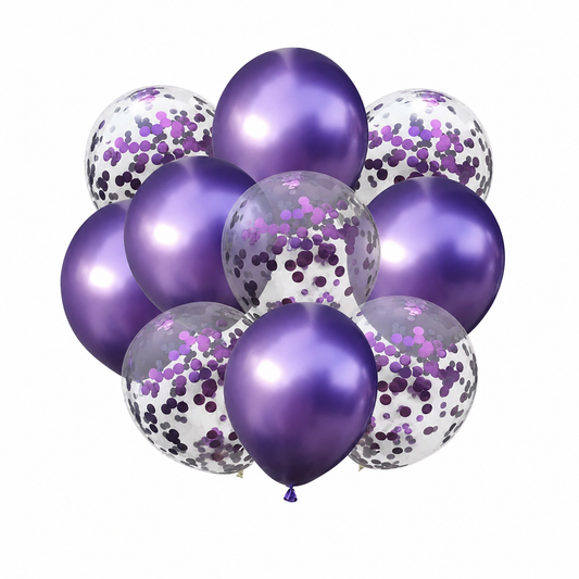 Purple Confetti Balloon Kit