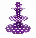 Purple White Dots Cupcake Stand