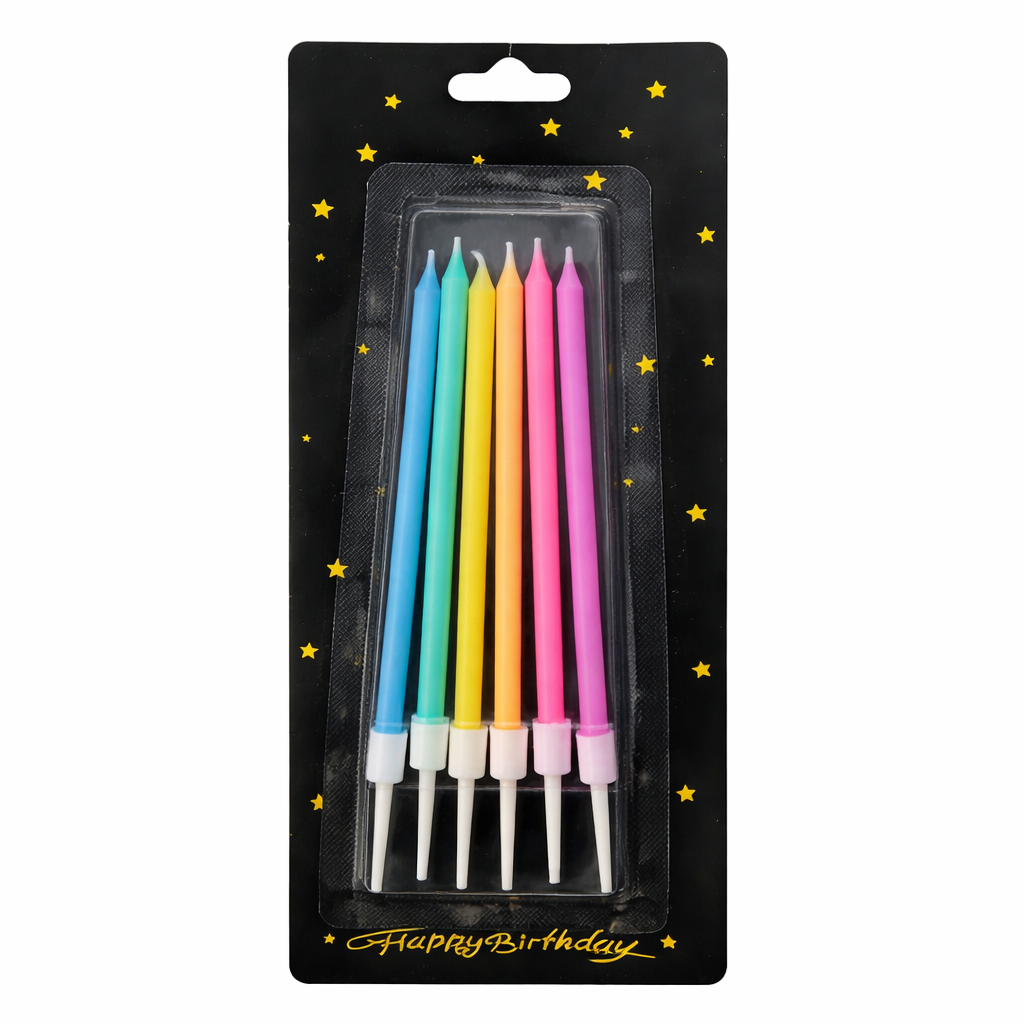 Set of colorful pastel candles 