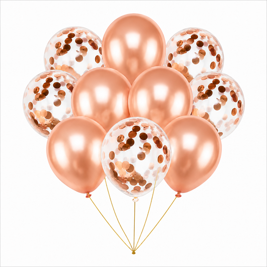 Rose Gold Confetti Balloon Kit