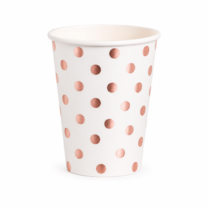 Rose Gold Dots Paper Cups