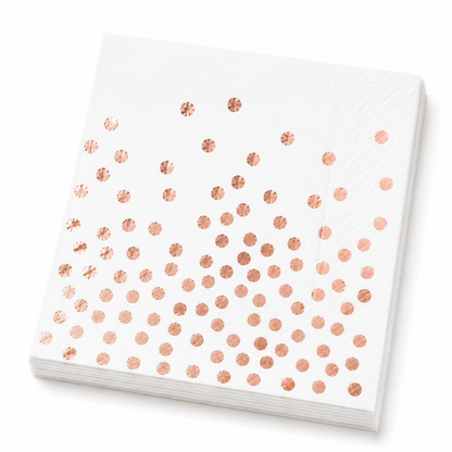 Rose Gold Dots Paper Napkins