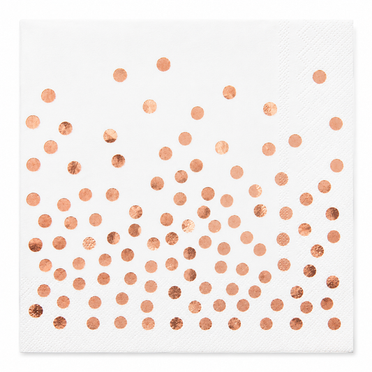 Rose Gold Dots Paper Napkins