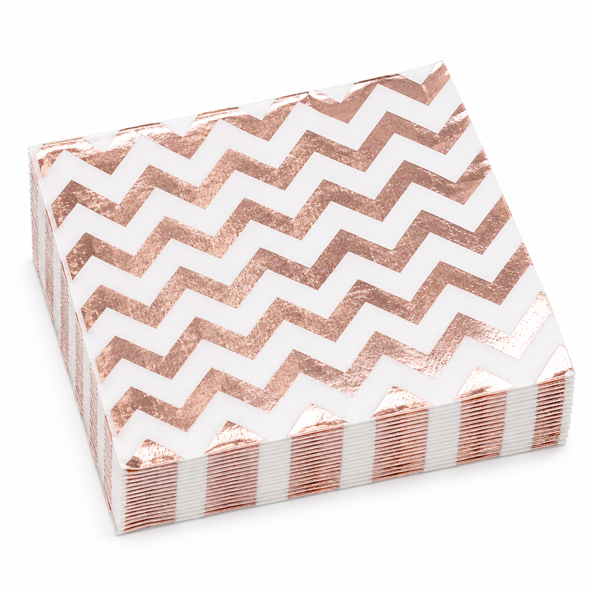 Rose Gold Zigzag Paper Napkins