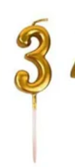 Gold Numbers Candles