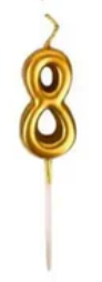 Gold Numbers Candles