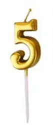 Gold Numbers Candles