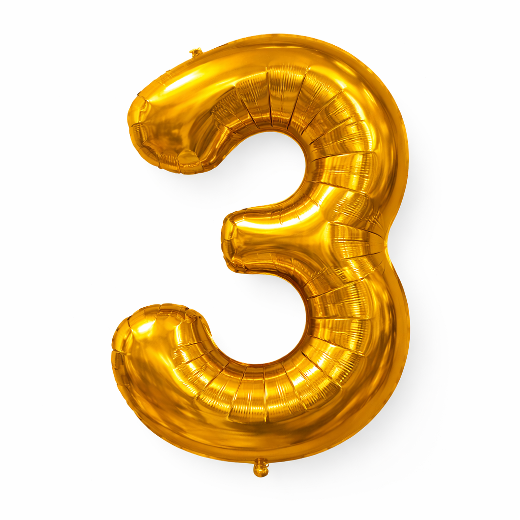 Gold Numbers Balloon