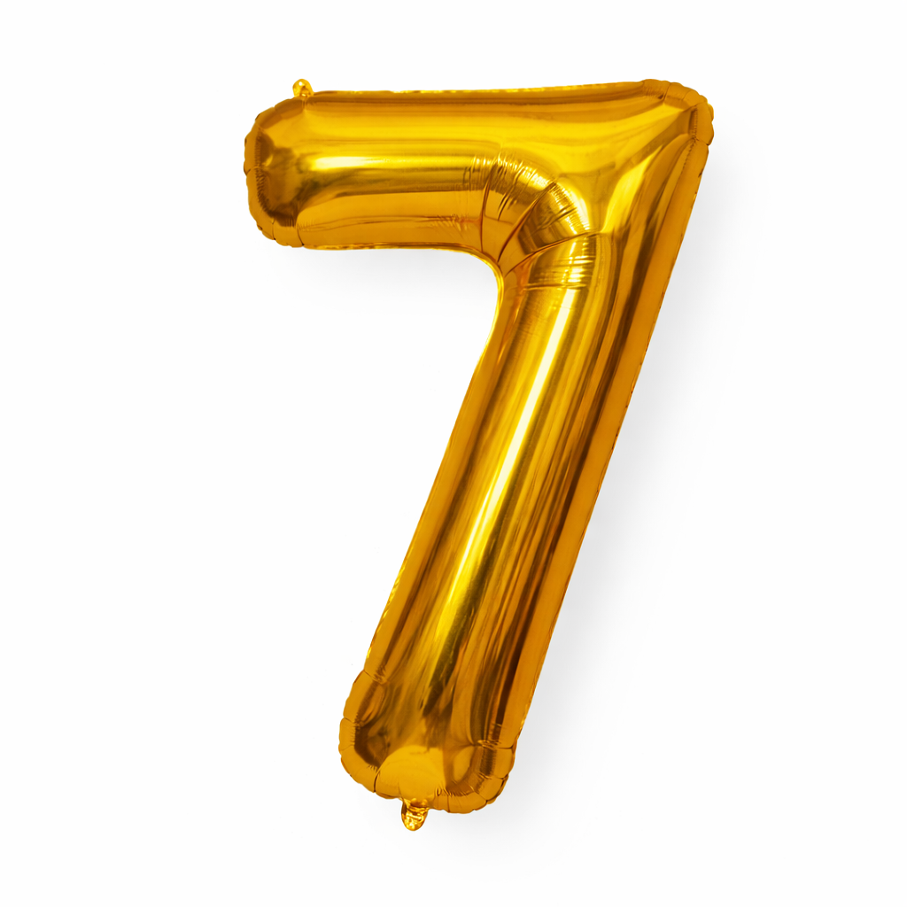 Gold Numbers Balloon