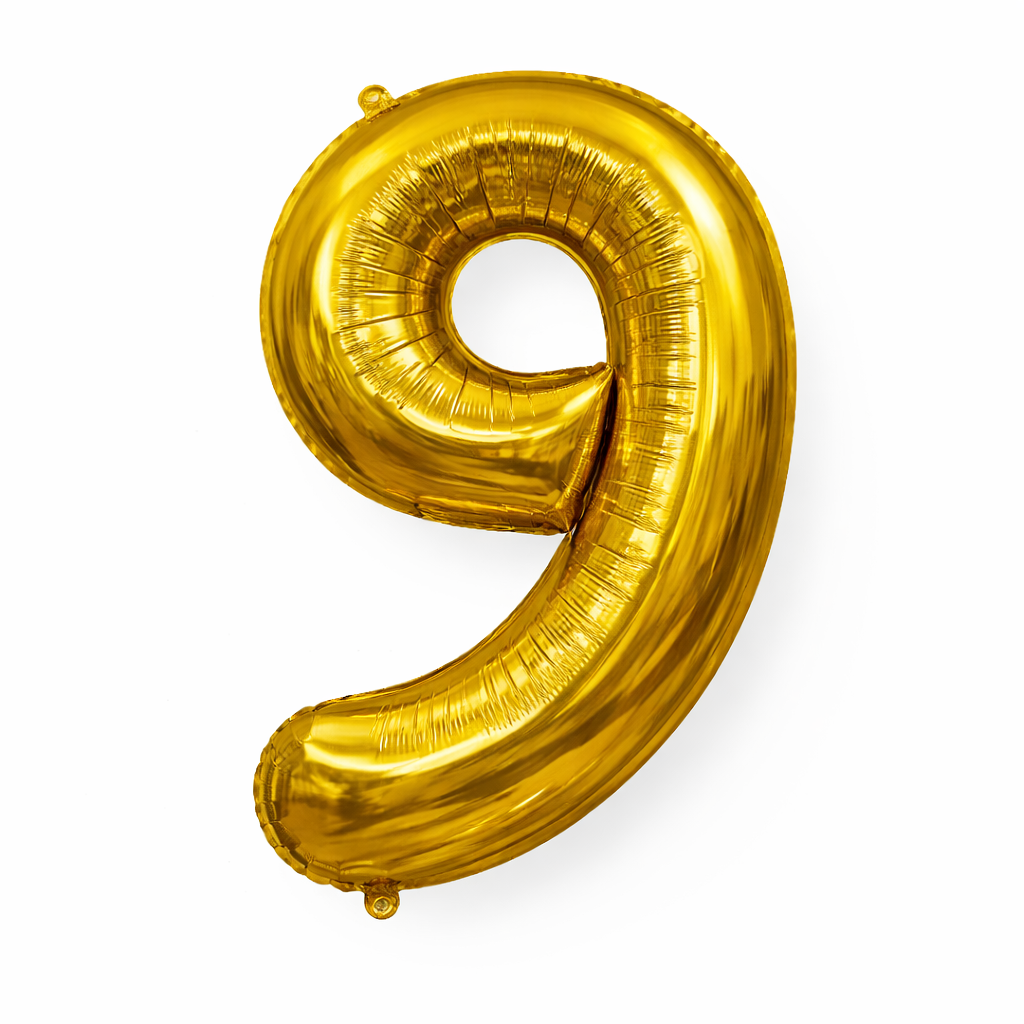 Gold Numbers Balloon
