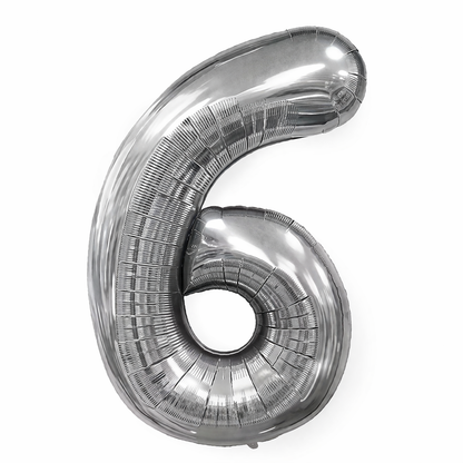 Silver Numbers Balloon