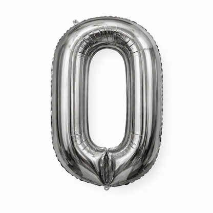 Silver Numbers Balloon