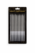 Pack of birthday candles with 'Happy Birthday' text on packaging