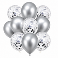 Silver Confetti Balloon Kit