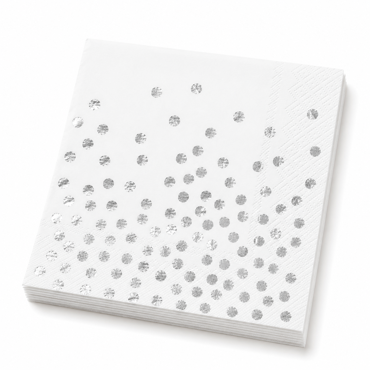 Silver Dots Paper Napkins