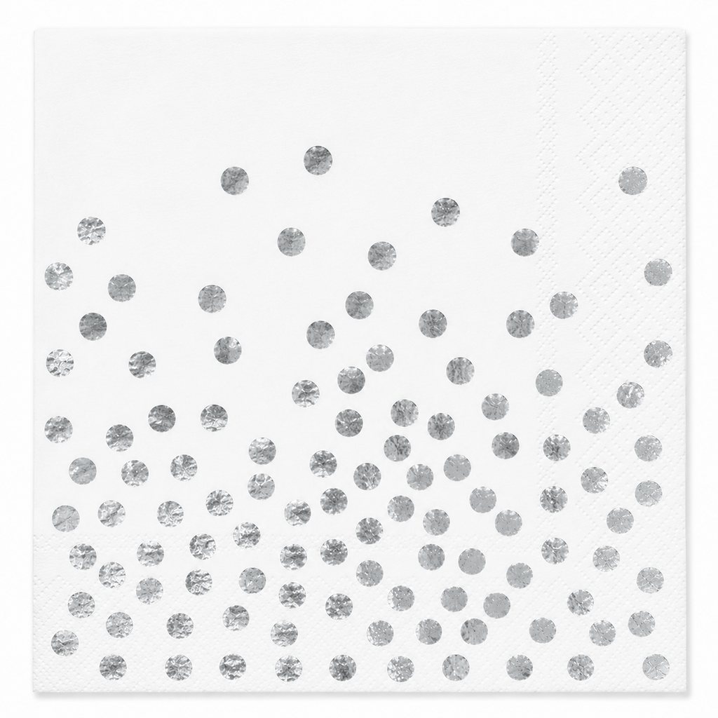 Silver Dots Paper Napkins
