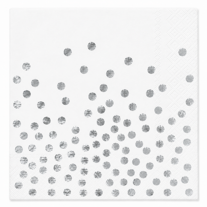 Silver Dots Paper Napkins