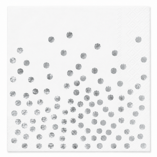 Silver Dots Paper Napkins