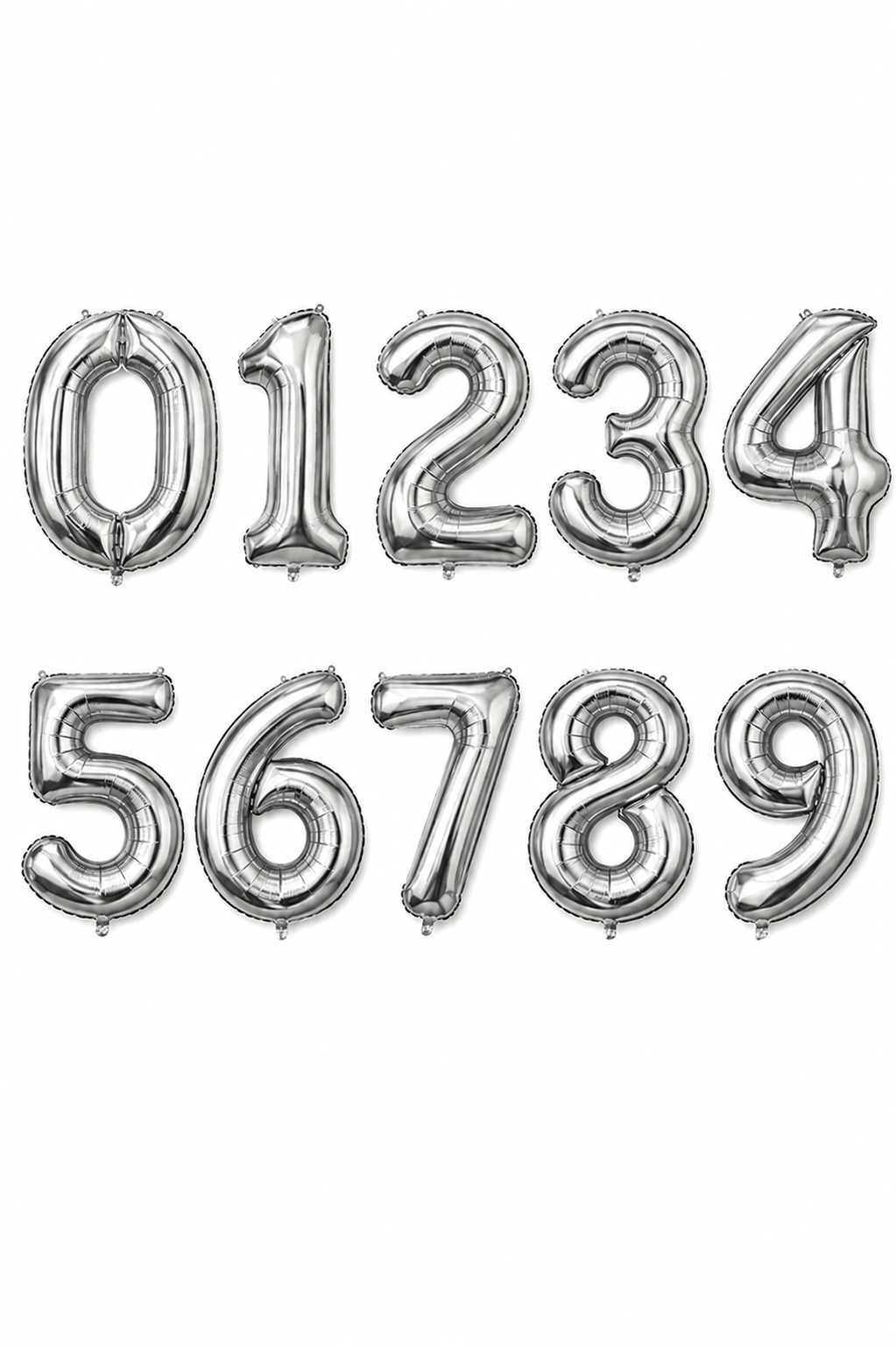 Silver Numbers Balloon