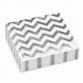 Silver Zigzag Paper Napkins