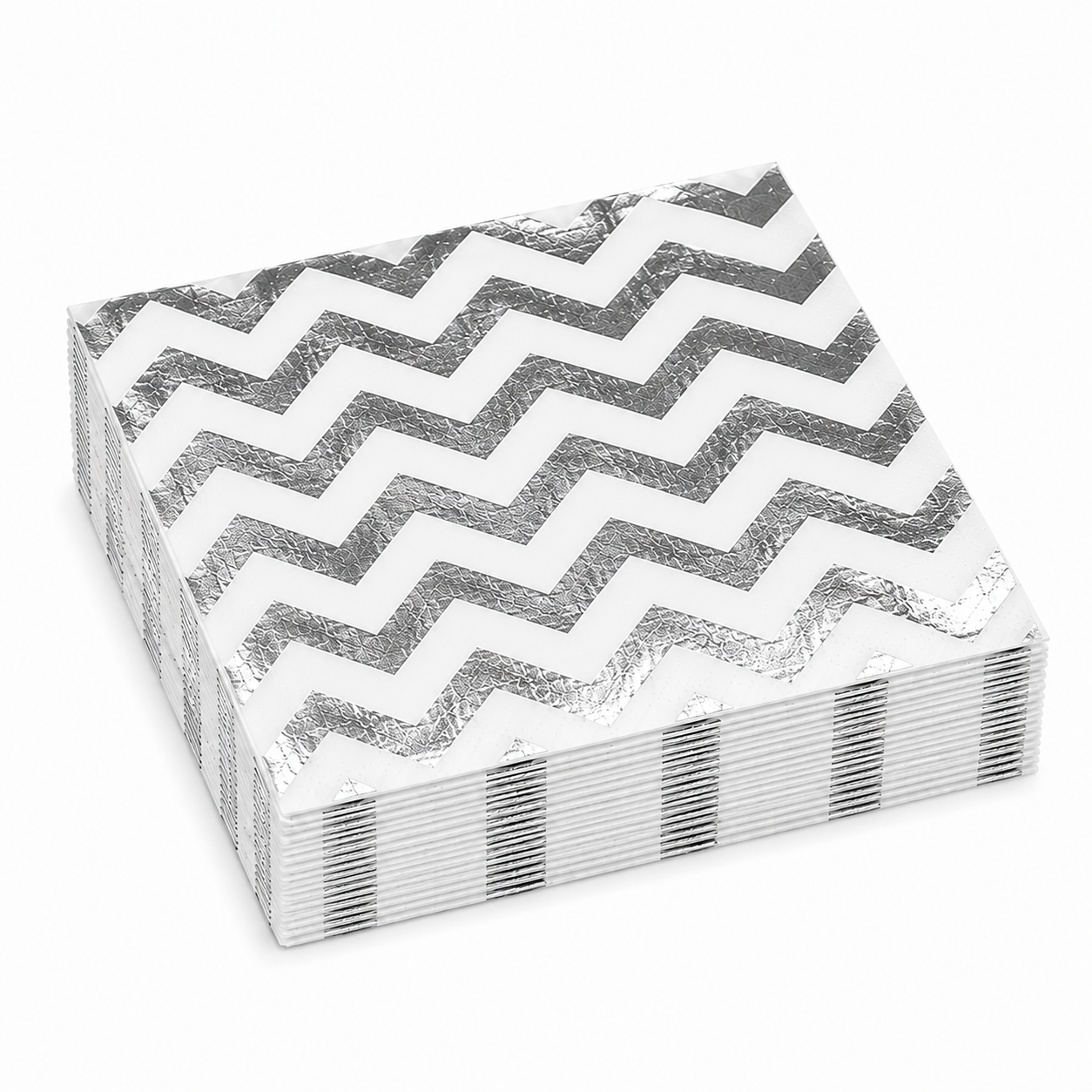 Silver Zigzag Paper Napkins