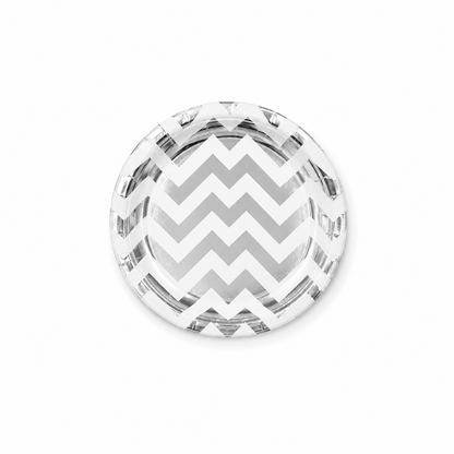 Zigzag Paper Plates on silver color